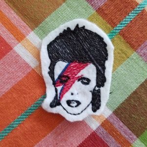 Bowie Aladdin Sane embroidery pin